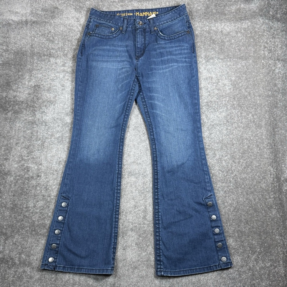Cruel Jeans Women's 31/11R Blue Denim Flare Snaps Hannah Western Festival